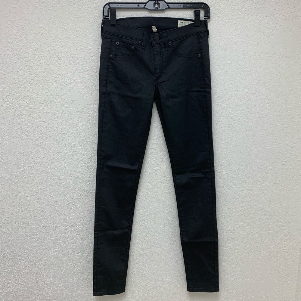 Rag & Bone black coated skinny jeans
